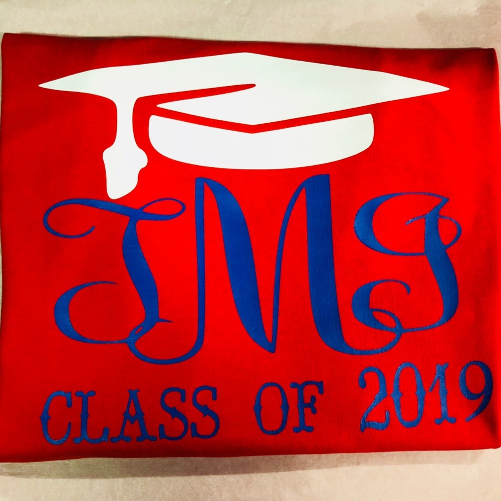 Custom Monogram Graduation t-shirts - Picture 3 of 4